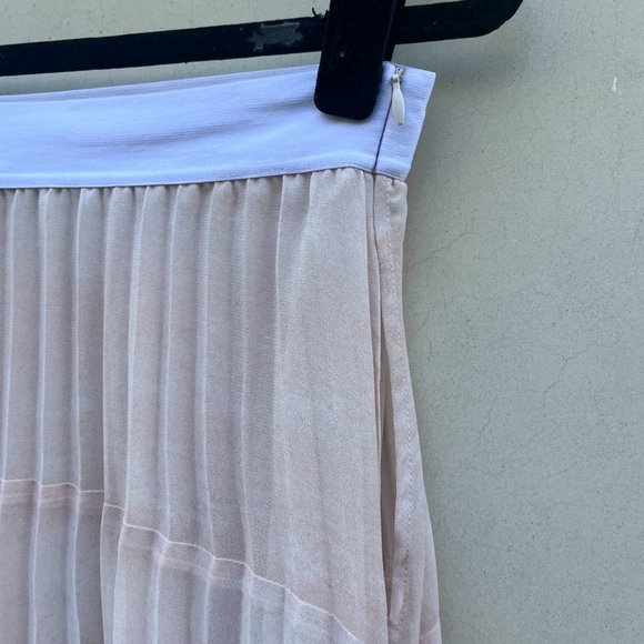 Sandro Paris Pleated Maxi Skirt Sz 3 Tropical Pattern Lined - Picture 6 of 10